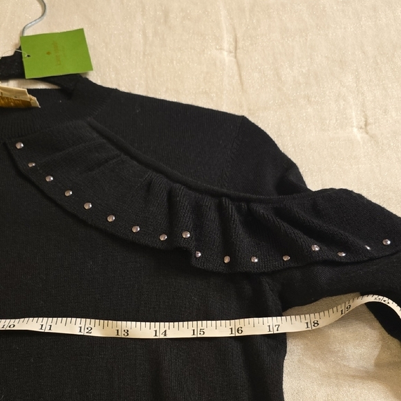 kate Spade Wool Black Ruffled  Sweater - Picture 8 of 13